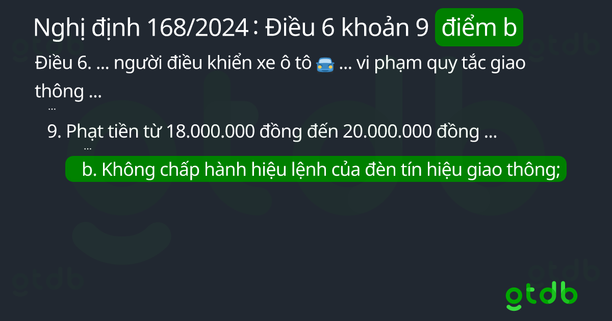 Điểm b khoản 9 Điều 6 Nghị định 168/2024